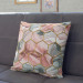 Decorative Microfiber Pillow Plant hexagons - motif in shades of gold, green and red cushions 146964 additionalThumb 3