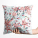 Decorative Velor Pillow In bloom - bush motif with red flowers, on a light background 147164 additionalThumb 2