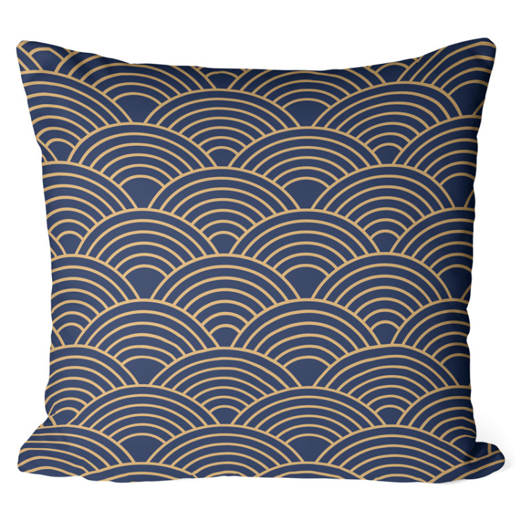 Decorative Microfiber Pillow Gold scales - a geometric pattern in an oriental style cushions 147664