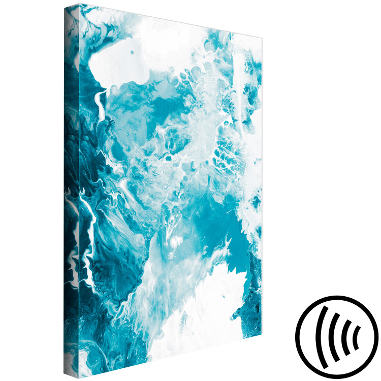 Canvas Art Print Abstract Blue - Marine Colors Reminiscent of Marble 149864 additionalImage 6