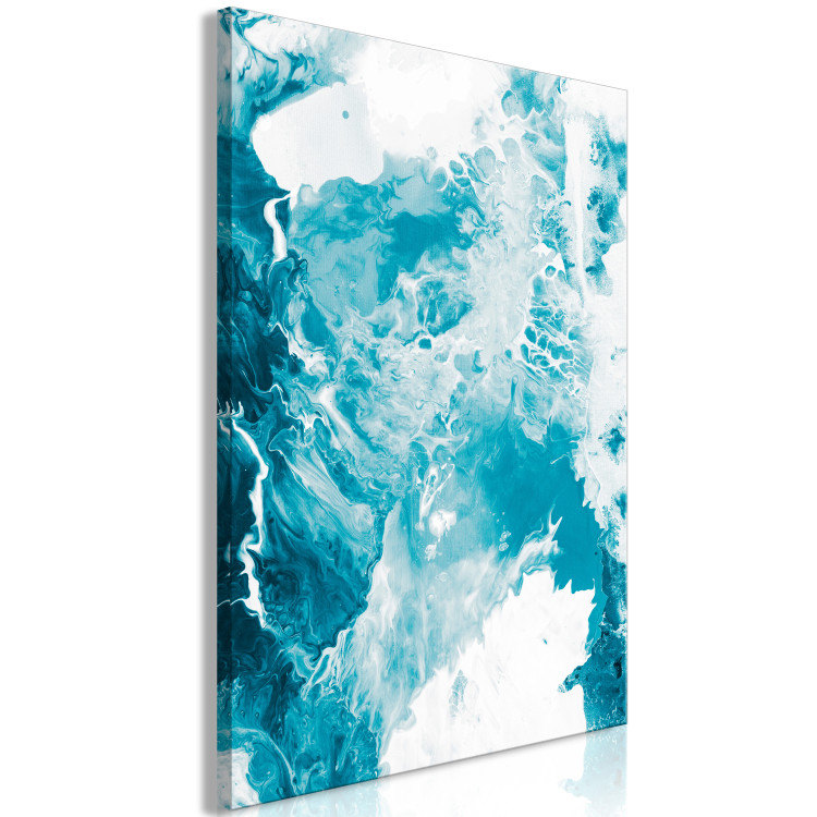 Canvas Art Print Abstract Blue - Marine Colors Reminiscent of Marble 149864 additionalImage 2