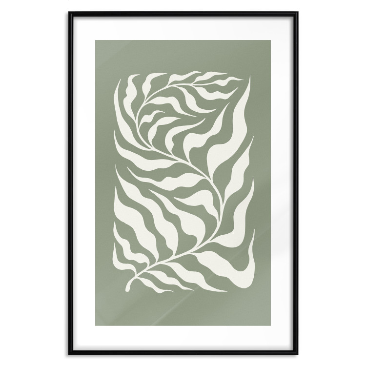 Wall Poster Plant on a Sage Background - Abstract Leaves Inspired by Matisse 150064 additionalImage 24