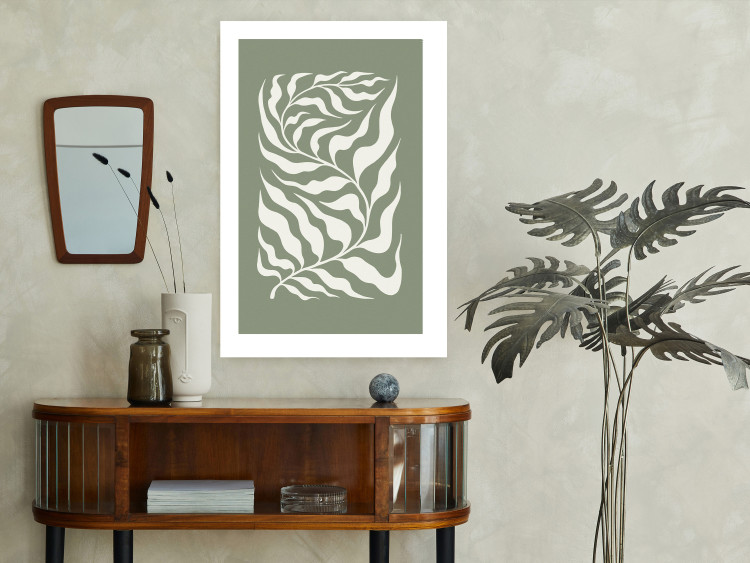 Wall Poster Plant on a Sage Background - Abstract Leaves Inspired by Matisse 150064 additionalImage 11