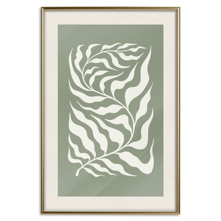 Wall Poster Plant on a Sage Background - Abstract Leaves Inspired by Matisse 150064 additionalImage 27