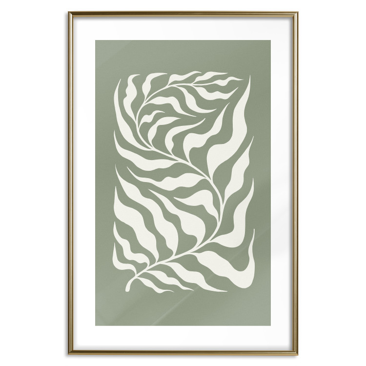 Wall Poster Plant on a Sage Background - Abstract Leaves Inspired by Matisse 150064 additionalImage 25