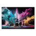 Canvas Art Print Rock Concert - Exploding Instruments on Stage in Colored Dust 150664 additionalThumb 7