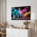 Canvas Art Print Rock Concert - Exploding Instruments on Stage in Colored Dust 150664 additionalThumb 10