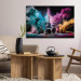 Canvas Art Print Rock Concert - Exploding Instruments on Stage in Colored Dust 150664 additionalThumb 3