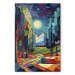 Canvas Modern Landscape - A Colorful Composition Inspired by Van Gogh 151064