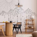 Wall Mural Outline of a Mountain Range - Minimalist Depiction of Mountains in Boho Style 151264 additionalThumb 6