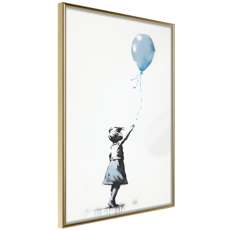 Wall Poster Blue Balloon - A Child’s Figure on Banksy-Style Graffiti 151764 additionalImage 6