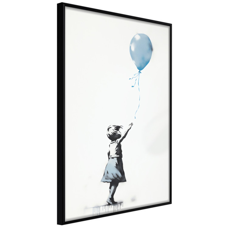 Wall Poster Blue Balloon - A Child’s Figure on Banksy-Style Graffiti 151764 additionalImage 5