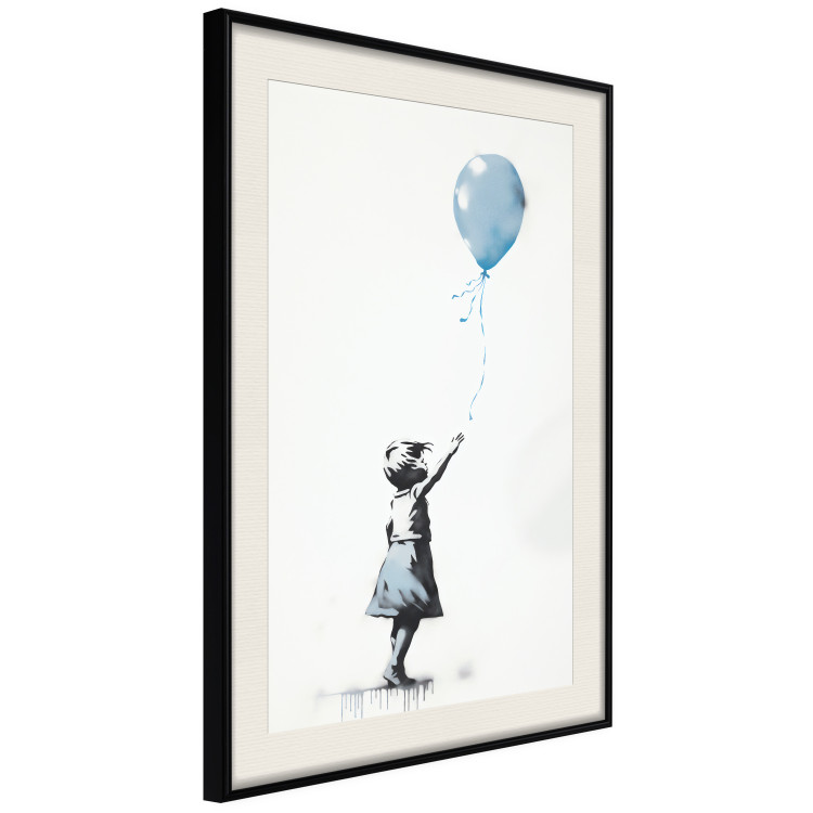 Wall Poster Blue Balloon - A Child’s Figure on Banksy-Style Graffiti 151764 additionalImage 8