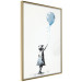 Wall Poster Blue Balloon - A Child’s Figure on Banksy-Style Graffiti 151764 additionalThumb 6