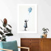 Wall Poster Blue Balloon - A Child’s Figure on Banksy-Style Graffiti 151764 additionalThumb 12