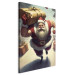 Canvas Art Print Christmas Madness - Muscular Santa Claus Carrying a Big Gift 151864 additionalThumb 2