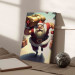 Canvas Art Print Christmas Madness - Muscular Santa Claus Carrying a Big Gift 151864 additionalThumb 11