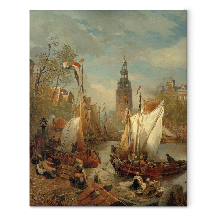 Art Reproduction Hafenszene in Amsterdam (Holländisches Strandbild) 158264