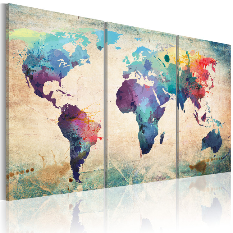Canvas Art Print The World painted with watercolors 55464 additionalImage 2
