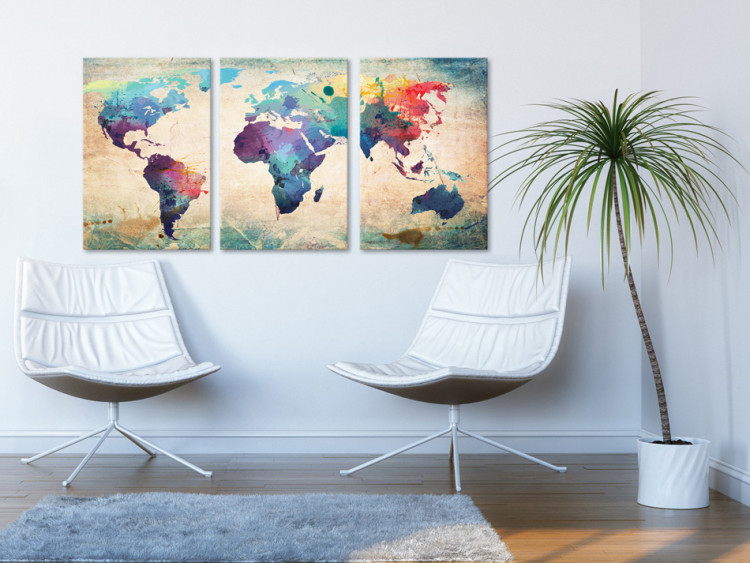 Canvas Art Print The World painted with watercolors 55464 additionalImage 3