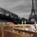 Photo Wallpaper Urban Architecture - Black and White Eiffel Tower and Red Car 59864 additionalThumb 4