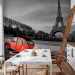 Photo Wallpaper Urban Architecture - Black and White Eiffel Tower and Red Car 59864 additionalThumb 6