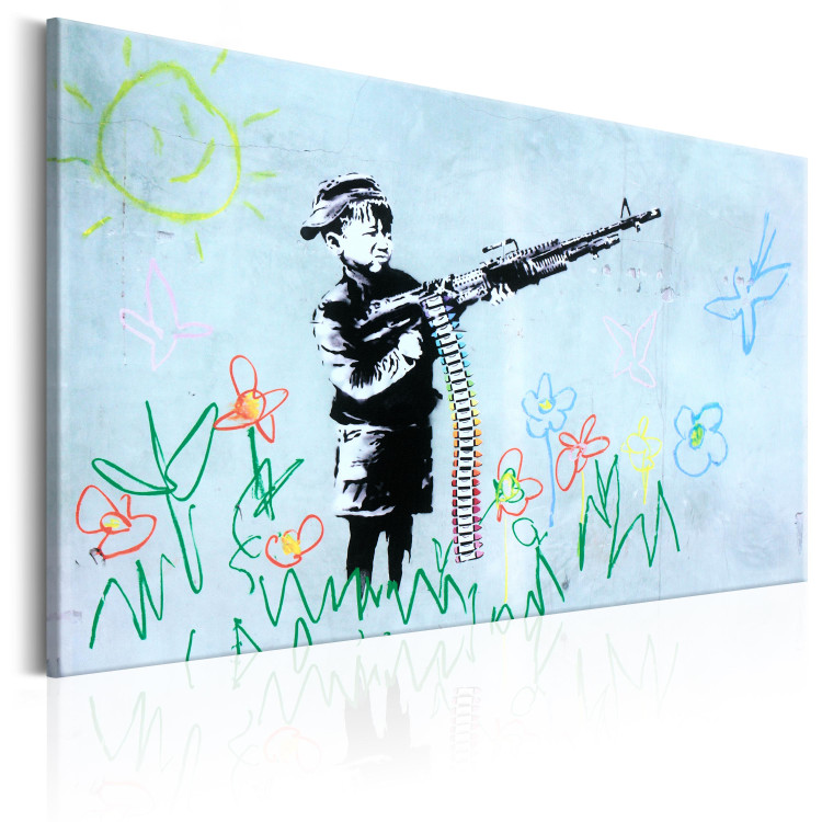 Canvas Art Print Boy with Gun by Banksy 88864 additionalImage 2