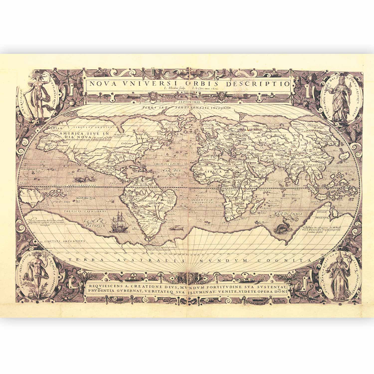 Wall Mural Retro style world map - outline of continents with inscriptions in Latin 93964 additionalImage 1