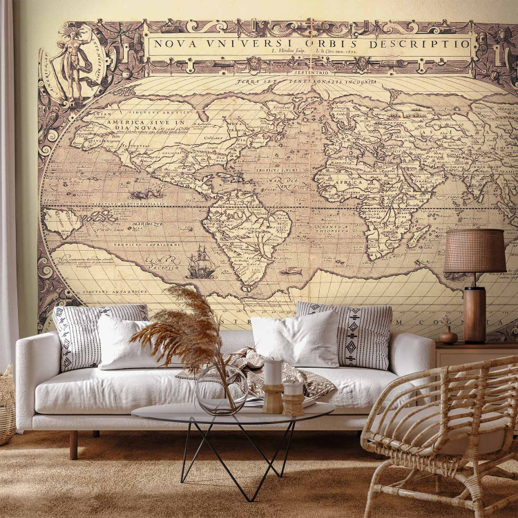 Wall Mural Retro style world map - outline of continents with inscriptions in Latin 93964