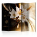 Room Divider Screen Circle of Light II - white lily flower against a wave of brown light 95564