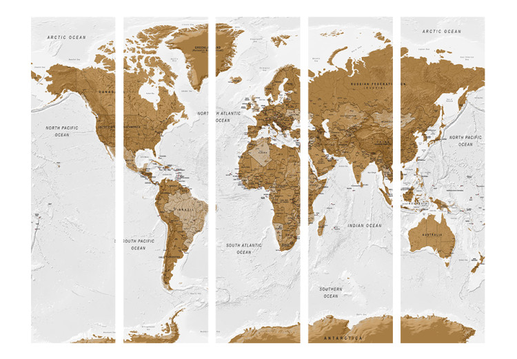 Room Separator White Oceans - world map with brown continents and white ocean 95664 additionalImage 3
