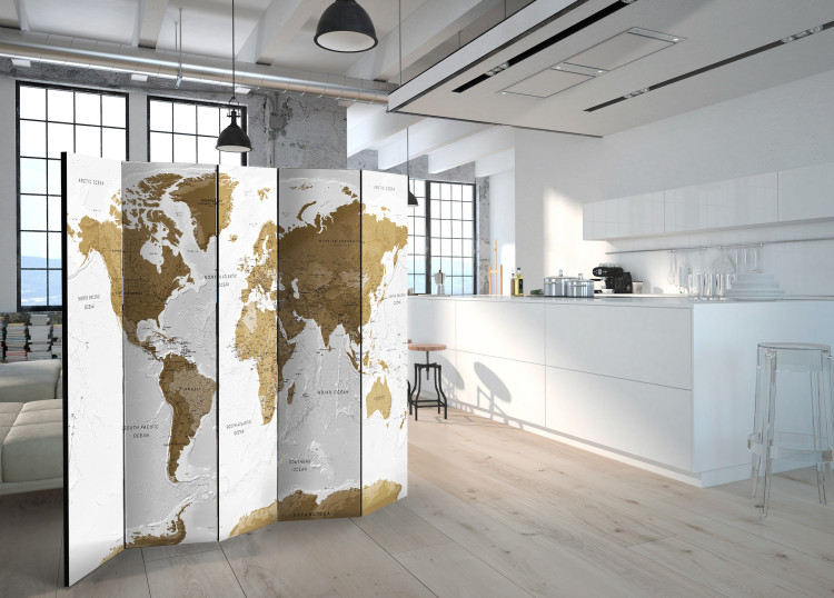 Room Separator White Oceans - world map with brown continents and white ocean 95664 additionalImage 2
