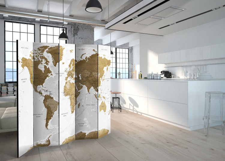 Room Separator White Oceans - world map with brown continents and white ocean 95664 additionalImage 4