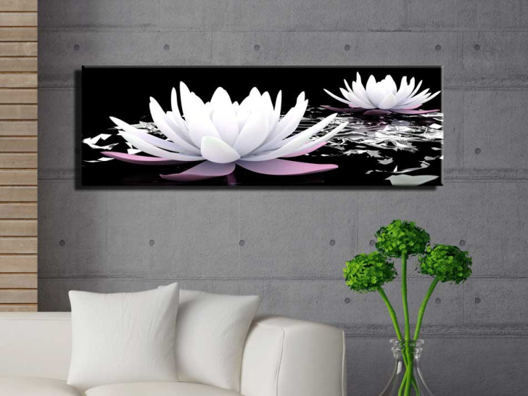 Canvas Art Print Pink Petal Shade (1-part) - Lily Flower in Abstract Nature 95864 additionalImage 3