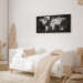 Canvas Art Print Two-Color World (1-part) Wide - Black and White World Map 107574 additionalThumb 4