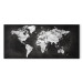 Canvas Art Print Two-Color World (1-part) Wide - Black and White World Map 107574