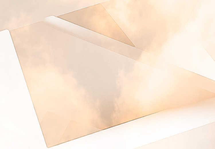 Wall Poster Abstraction with Clouds - White geometric letters and dense clouds in the background 114374 additionalImage 11