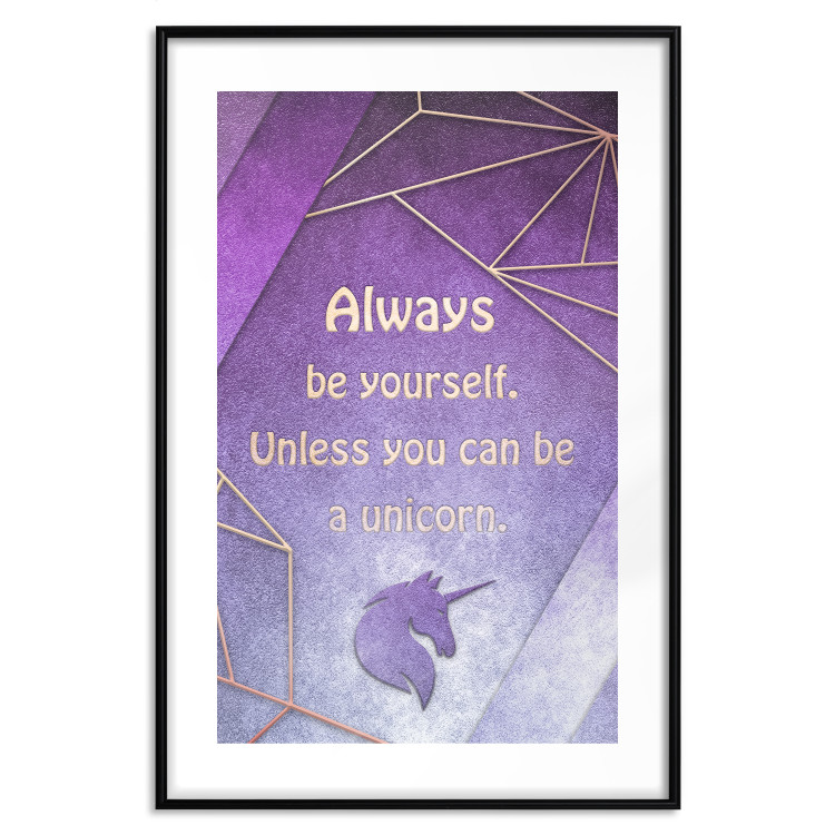 Poster Be Yourself - geometric purple composition with English text 114574 additionalImage 15