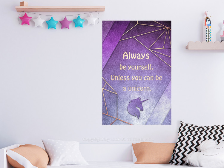Poster Be Yourself - geometric purple composition with English text 114574 additionalImage 23
