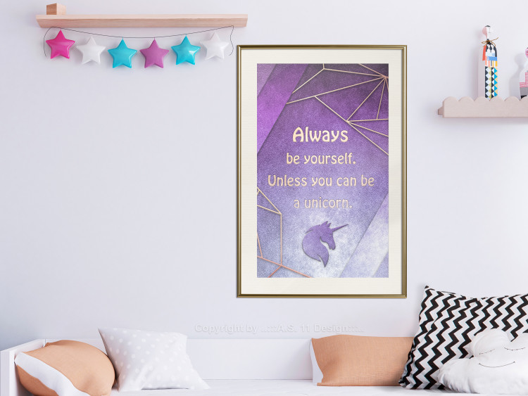 Poster Be Yourself - geometric purple composition with English text 114574 additionalImage 21