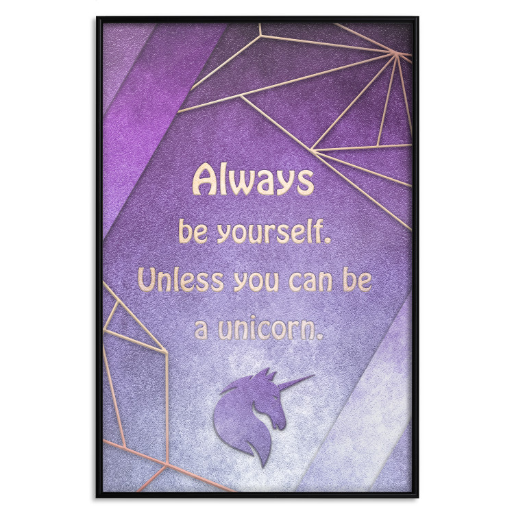 Poster Be Yourself - geometric purple composition with English text 114574 additionalImage 24