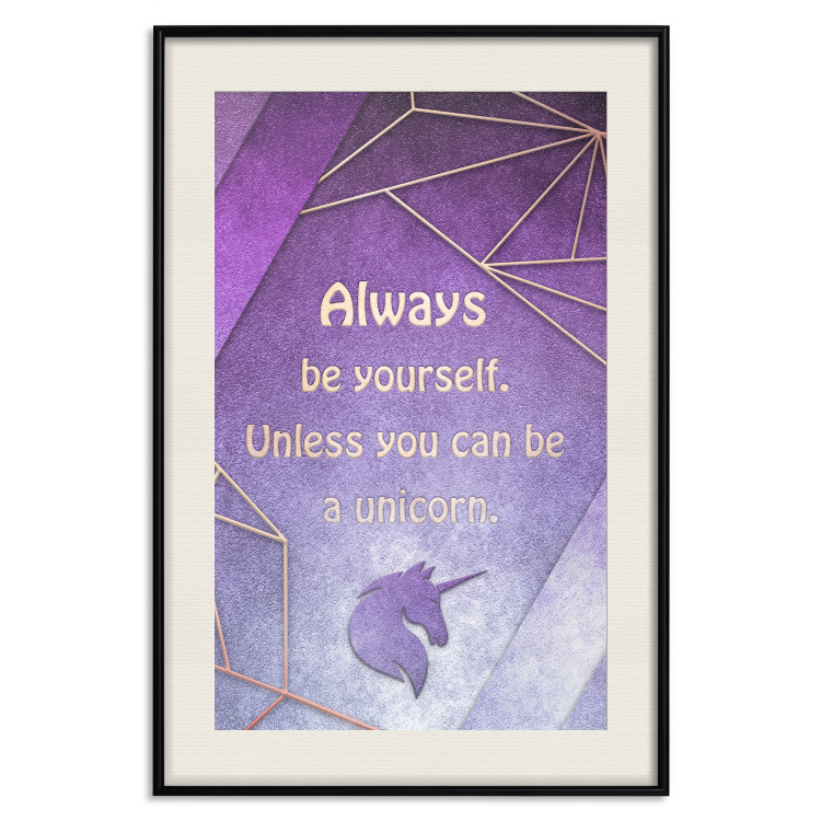 Poster Be Yourself - geometric purple composition with English text 114574 additionalImage 18
