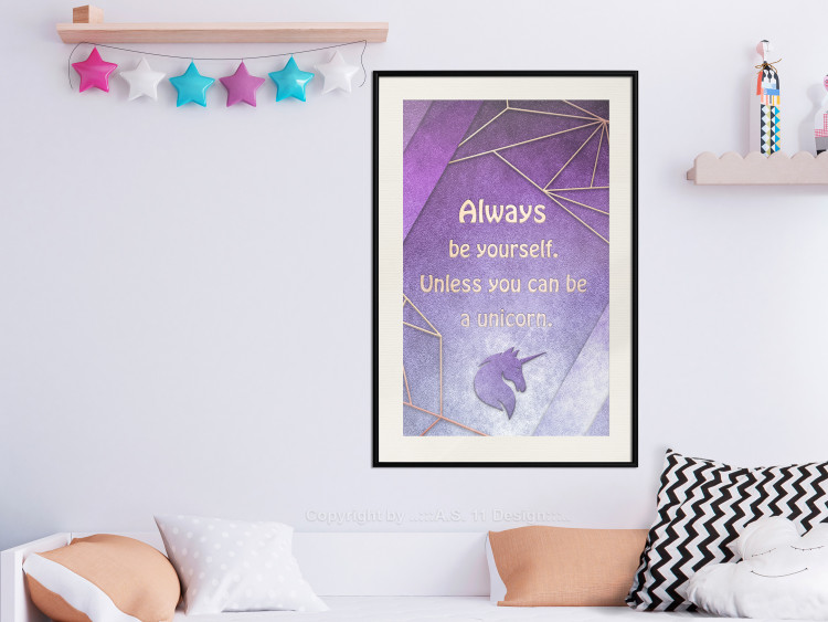 Poster Be Yourself - geometric purple composition with English text 114574 additionalImage 22