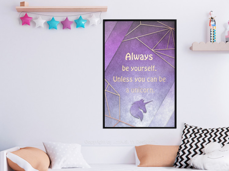 Poster Be Yourself - geometric purple composition with English text 114574 additionalImage 3