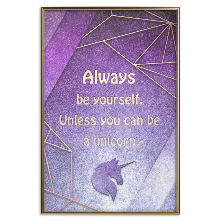 Poster Be Yourself - geometric purple composition with English text 114574 additionalImage 20
