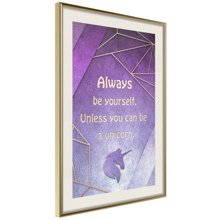 Poster Be Yourself - geometric purple composition with English text 114574 additionalImage 2