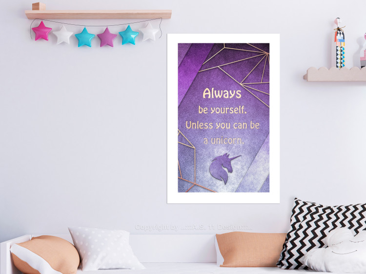 Poster Be Yourself - geometric purple composition with English text 114574 additionalImage 2