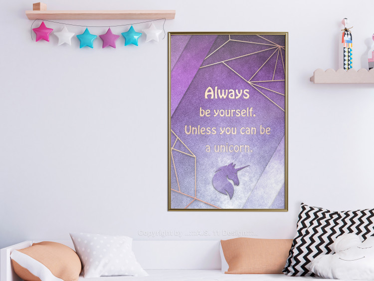 Poster Be Yourself - geometric purple composition with English text 114574 additionalImage 7