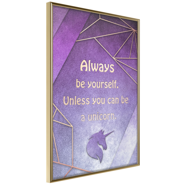 Poster Be Yourself - geometric purple composition with English text 114574 additionalImage 12