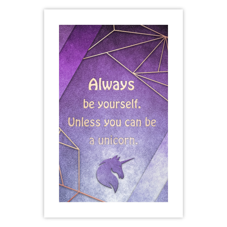 Poster Be Yourself - geometric purple composition with English text 114574 additionalImage 19